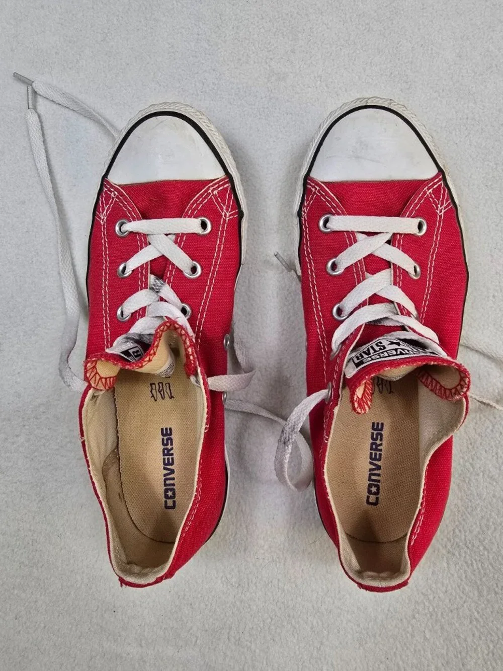 Converse All Star Low-Top Red Youth Sneakers Size 3 Canvas
